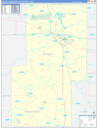 Iowa City Metro Area Wall Map Basic Style 2024